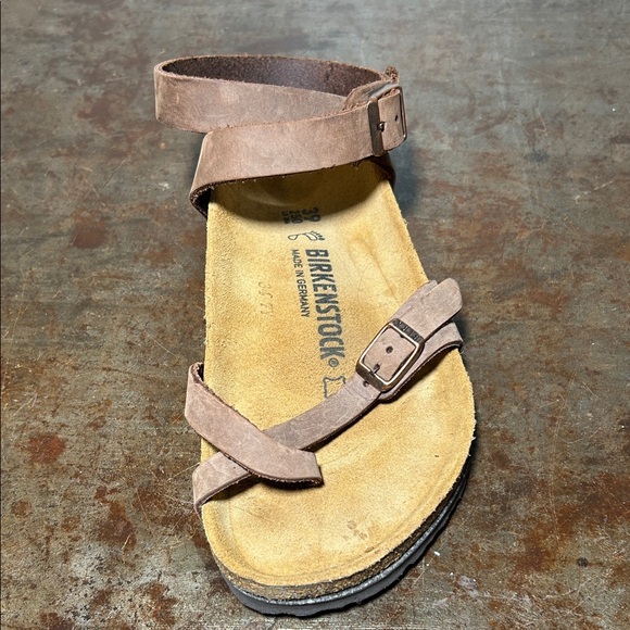 Birkenstock Yara Oiled Leather Brown Strappy Ankle Wrap Sandal Size 39 - Picture 12 of 12